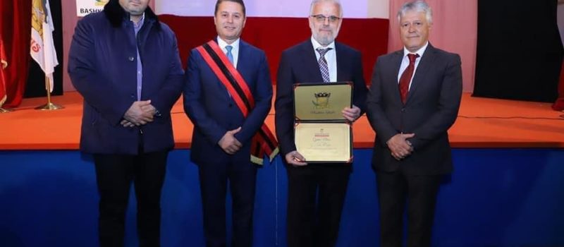 Kryetari i Forumit Ekonomik Mbarë Shqiptar, z. Nagib Fejzi, merr pjesë në ceremoninë e dhënies së titullit “Qytetar Nderi”, nga Bashkia Lezhë, Kryetarit të Kuvendit të Maqedonisë së Veriut, z. Talat Xhaferi.